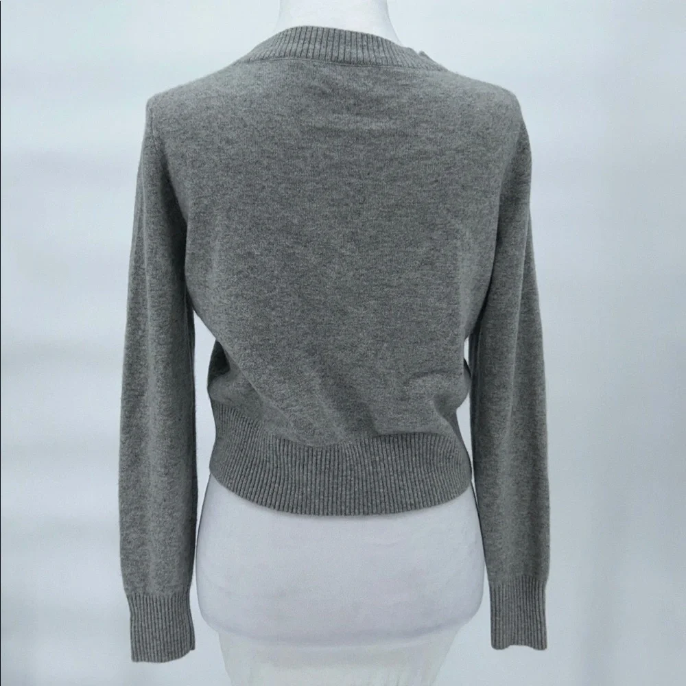 J.Crew Cashmere Cardigan Womens Small Gray Cropped Button Front